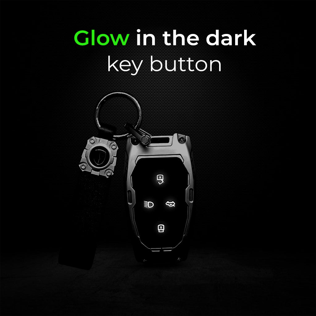 Transformer Car Key Cover Silver For TATA Punch, Tiago, Altroz, Nexon, Harrier, Safari, EV, Sierra | 4 Button Smart Key