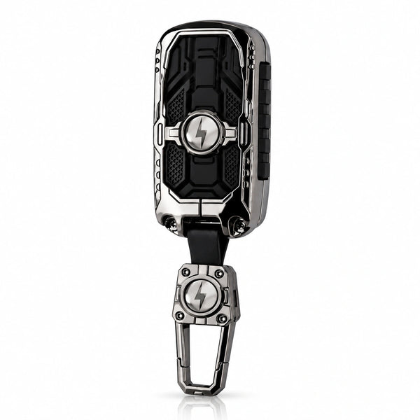 Metal Black Soft Silicon Key Cover for Mahindra 3 Button Flip key | Mahindra Key Cover | Mahindra 3 Button Flip key