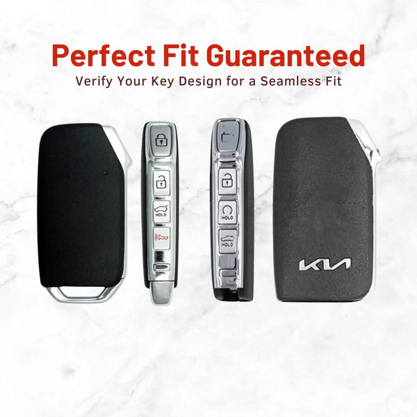 Metal Leather Key Cover For Kia Seltos | Kia Seltos Key Cover | Kia Seltos 4 Button Key Cover Brown