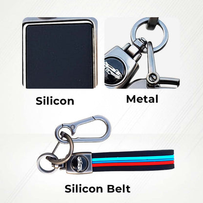 Metal Silicone Key Cover with Belt for Kia Seltos, Sonet, Carens | Push Start Only Key
