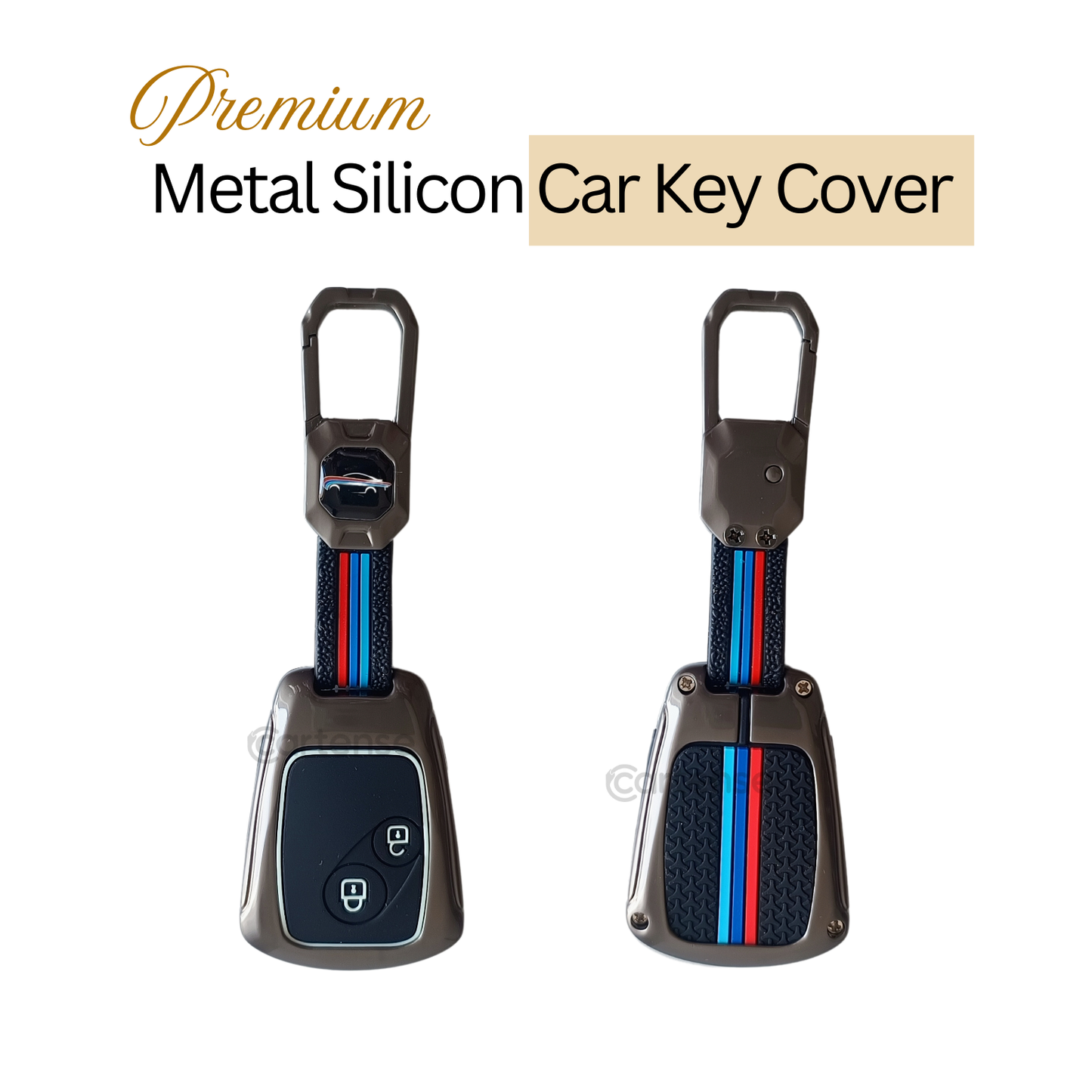 Metal Silicon Key Cover Compatible with Accord, City, Civic, Brio, Mobilio, Jazz | 2 Button Remote Key