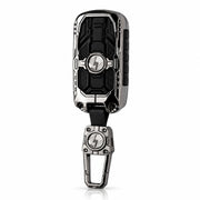Metal Black Soft Silicon Key Cover for Mahindra 3 Button Flip key | Mahindra Key Cover | Mahindra 3 Button Flip key