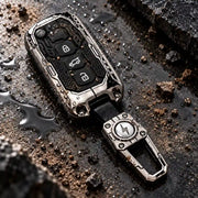 Metal Black Soft Silicon Key Cover for Mahindra 3 Button Flip key | Mahindra Key Cover | Mahindra 3 Button Flip key