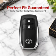 Metal Silicon Key Cover For Toyota 2 Button Smart Key  | Toyota Key Cover | Toyota 2 Button Smart Key Cover