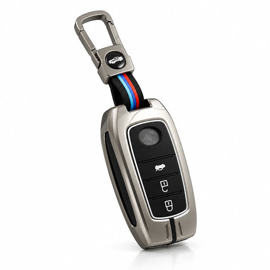 Metal Silicon Key Cover For Toyota 3 Button Smart Key  | Toyota Key Cover | Toyota 3 Button Smart Key Cover