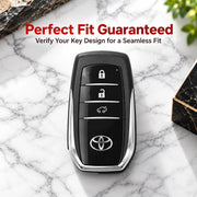 Metal Silicon Key Cover For Toyota 3 Button Smart Key  | Toyota Key Cover | Toyota 3 Button Smart Key Cover