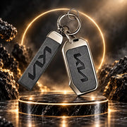 Metal Leather Key Cover For Kia Sonet HTE | Kia Sonet HTE Key Cover | Kia Sonet 3 Button Flip Key Cover Grey