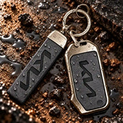 Metal Leather Key Cover For Kia Sonet HTE | Kia Sonet HTE Key Cover | Kia Sonet 3 Button Flip Key Cover Grey