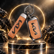 Metal Leather Key Cover For Kia Carens Premium | Kia Carens Premium Key Cover | Carens Premium 3 Button Flip Key Cover Brown