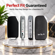 Metal Leather Key Cover For Kia Sonet | Kia Sonet Key Cover | Kia Sonet 4 Button Key Cover Brown