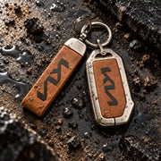 Metal Leather Key Cover For Kia Sonet | Kia Sonet Key Cover | Kia Sonet 4 Button Key Cover Brown