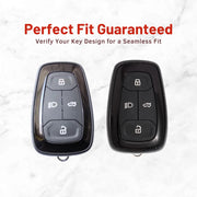 Metal Leather Key Cover For TATA Punch | TATA Punch Key Cover | TATA Punch 4 Button Smart Key Cover Grey